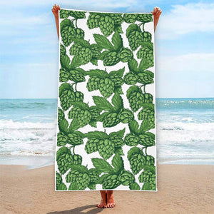 Vintage Hop Cone Pattern Print Beach Towel