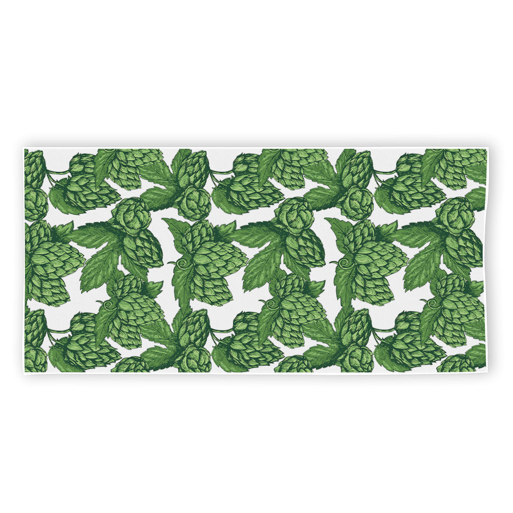 Vintage Hop Cone Pattern Print Beach Towel