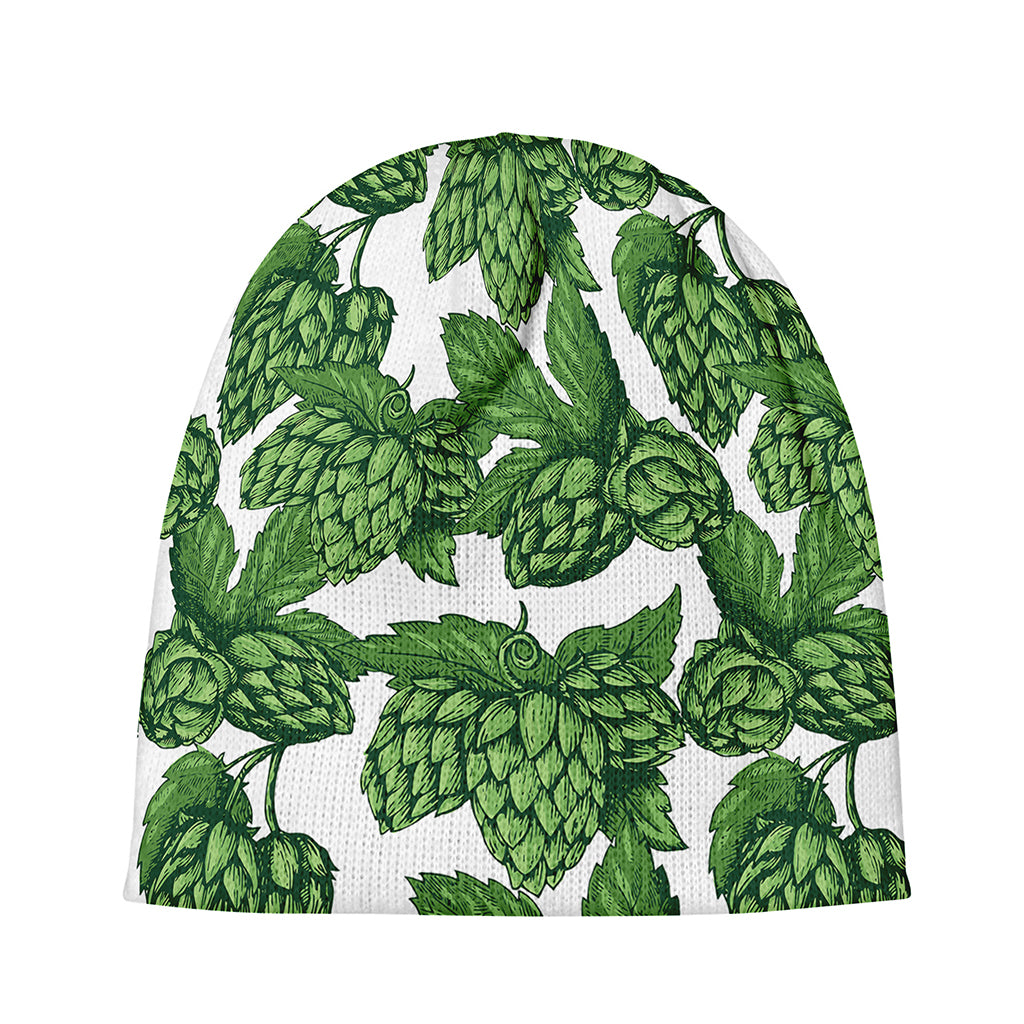 Vintage Hop Cone Pattern Print Beanie