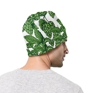 Vintage Hop Cone Pattern Print Beanie