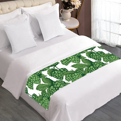 Vintage Hop Cone Pattern Print Bed Runner