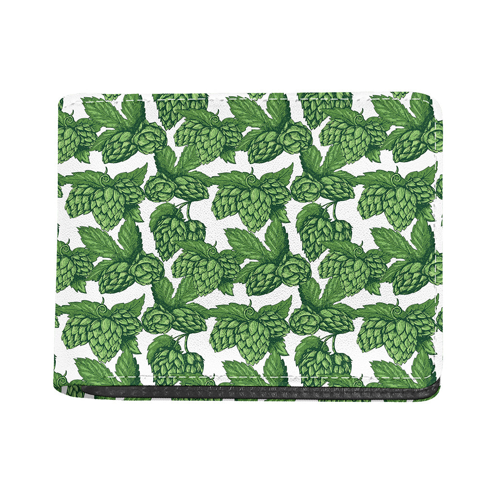 Vintage Hop Cone Pattern Print Bifold Wallet