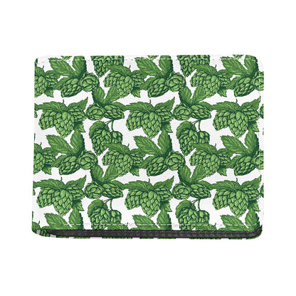 Vintage Hop Cone Pattern Print Bifold Wallet