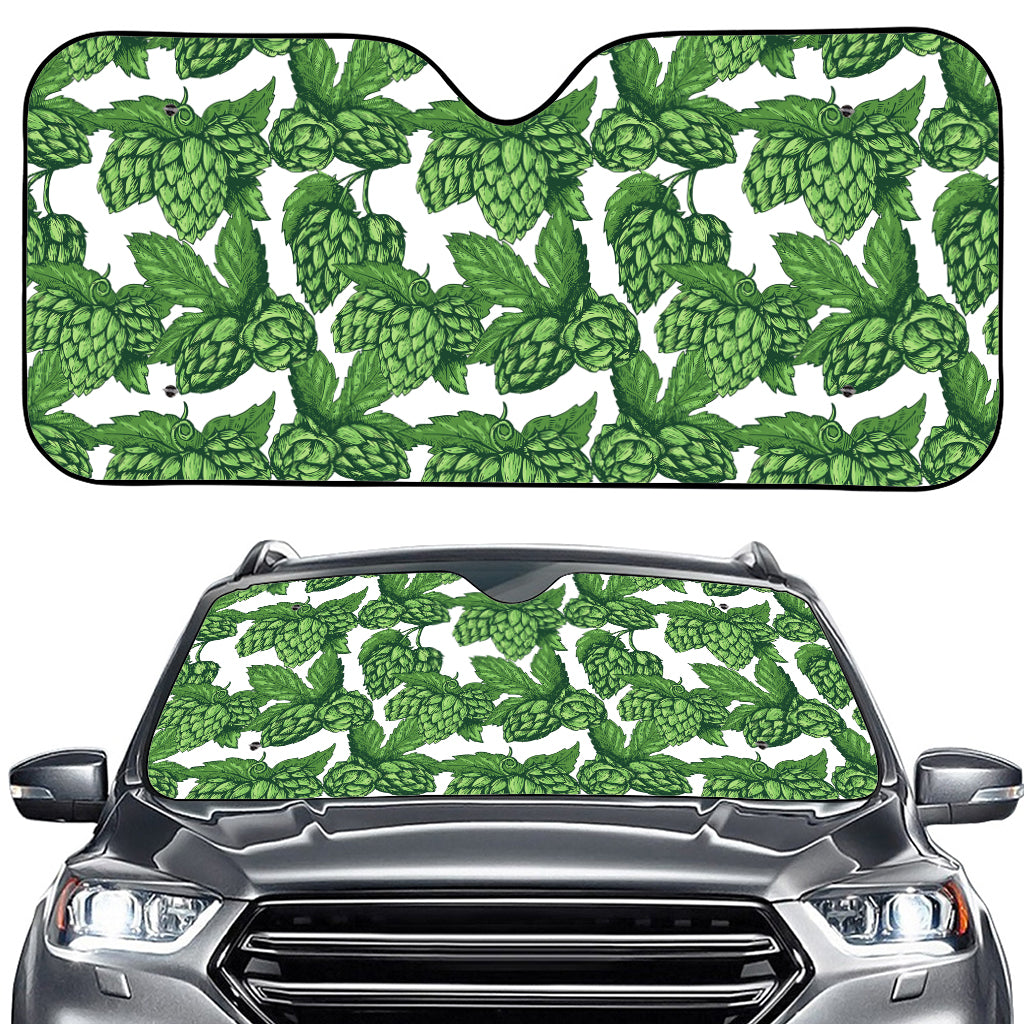 Vintage Hop Cone Pattern Print Car Windshield Sun Shade