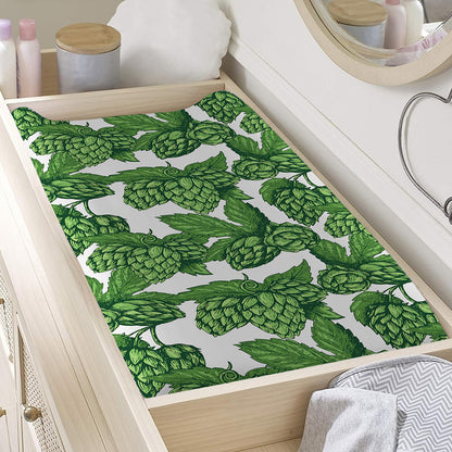 Vintage Hop Cone Pattern Print Changing Pad Cover