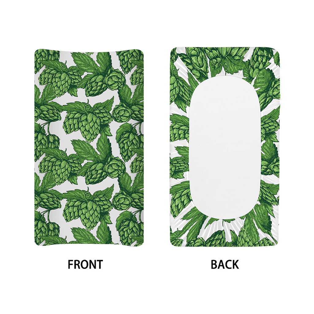 Vintage Hop Cone Pattern Print Changing Pad Cover