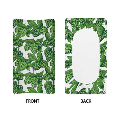 Vintage Hop Cone Pattern Print Changing Pad Cover
