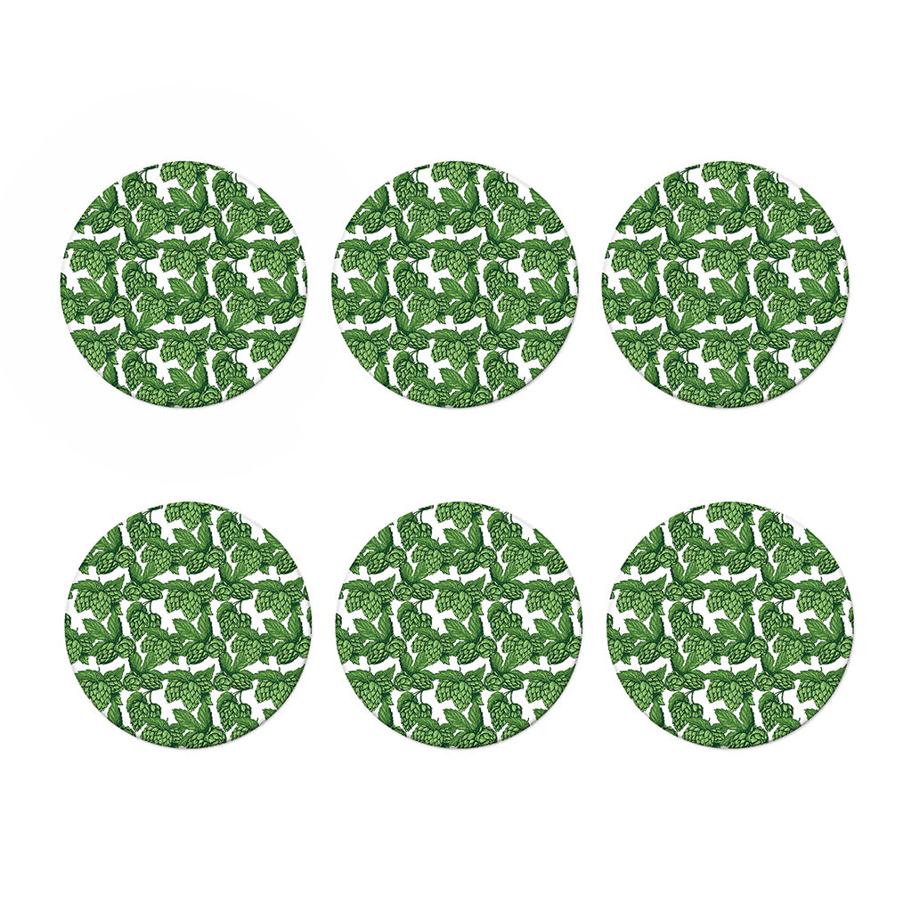 Vintage Hop Cone Pattern Print Coaster Set