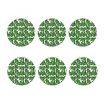 Vintage Hop Cone Pattern Print Coaster Set