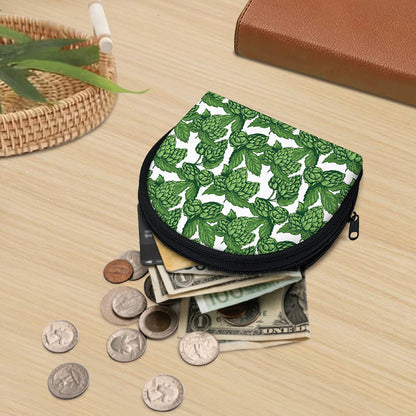 Vintage Hop Cone Pattern Print Coin Purse