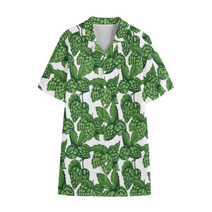 Vintage Hop Cone Pattern Print Cotton Hawaiian Shirt