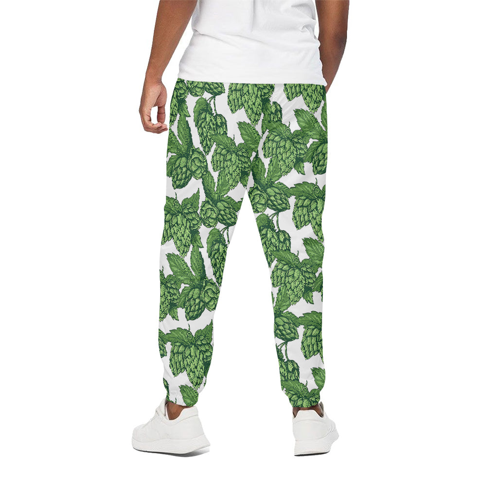 Vintage Hop Cone Pattern Print Cotton Pants