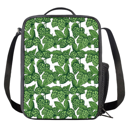 Vintage Hop Cone Pattern Print Crossbody Lunch Bag