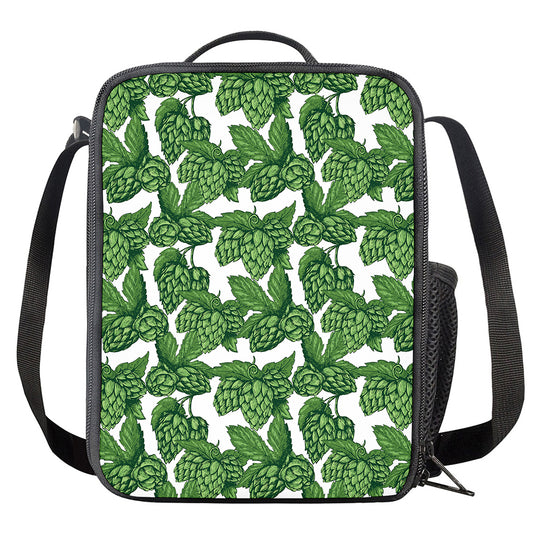 Vintage Hop Cone Pattern Print Crossbody Lunch Bag