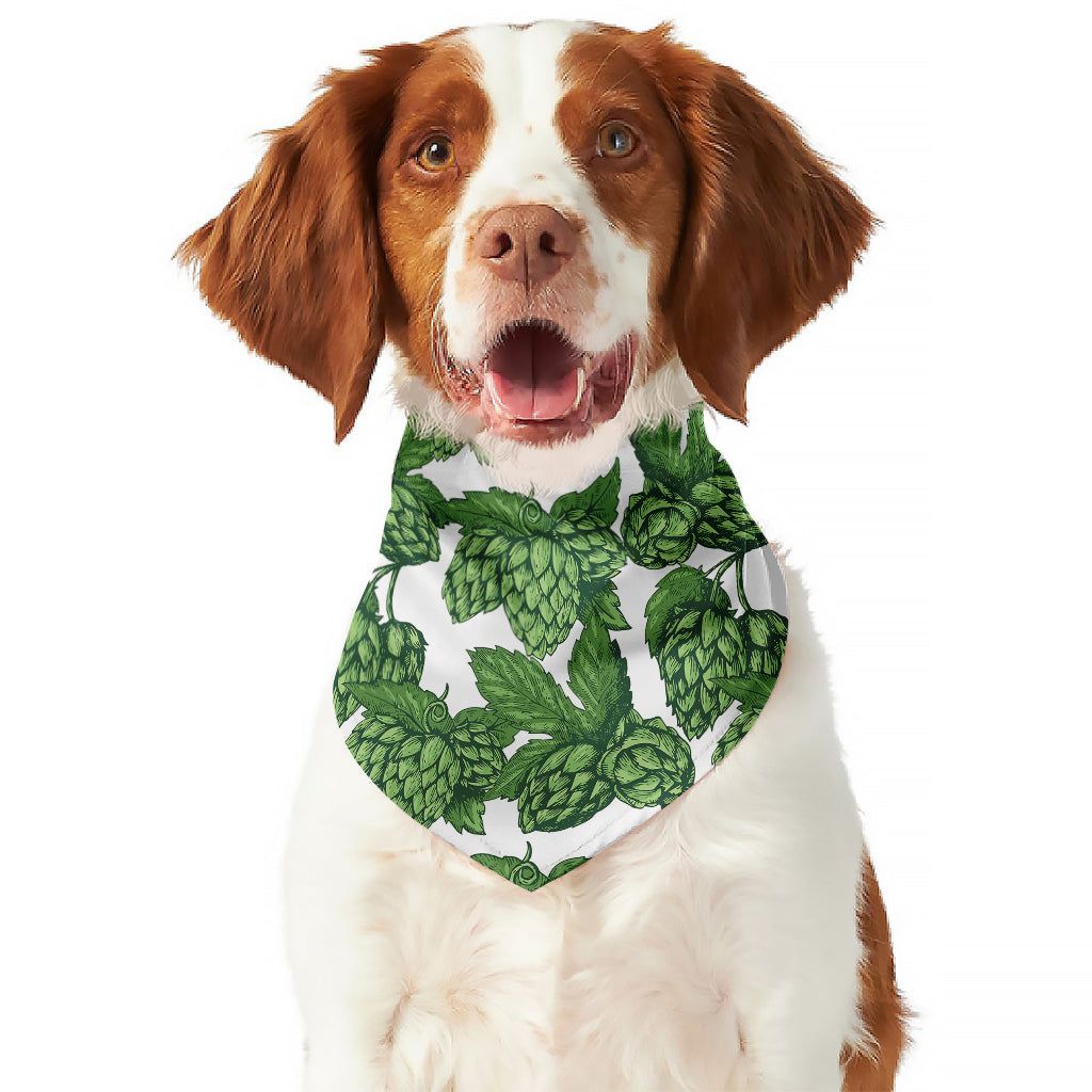 Vintage Hop Cone Pattern Print Dog Bandana