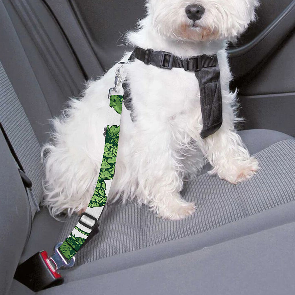 Vintage Hop Cone Pattern Print Dog Seat Belt
