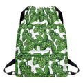 Vintage Hop Cone Pattern Print Drawstring Backpack