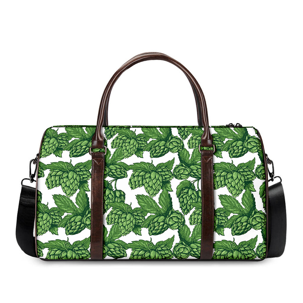 Vintage Hop Cone Pattern Print Duffle Bag