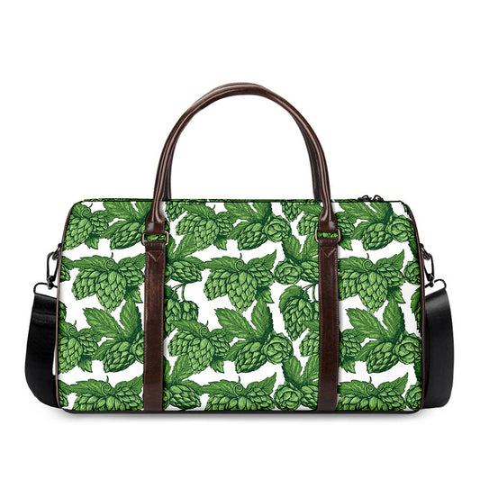 Vintage Hop Cone Pattern Print Duffle Bag