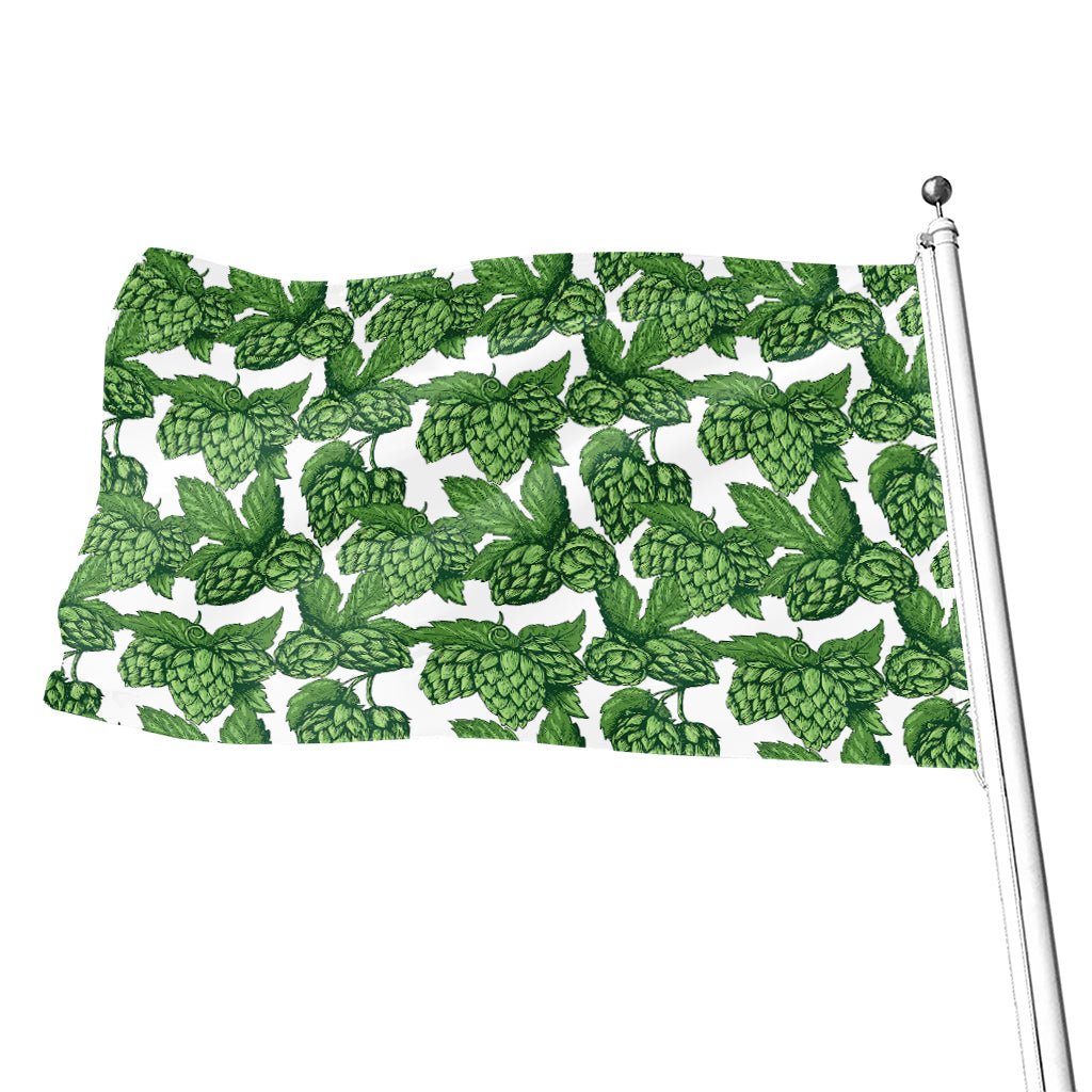 Vintage Hop Cone Pattern Print Flag