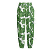 Vintage Hop Cone Pattern Print Fleece Lined Knit Pants