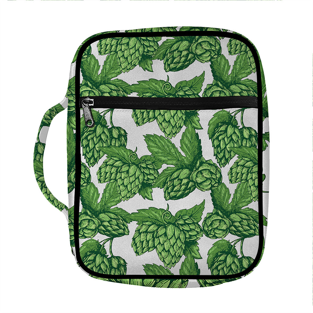 Vintage Hop Cone Pattern Print Front Pocket Bible Bag