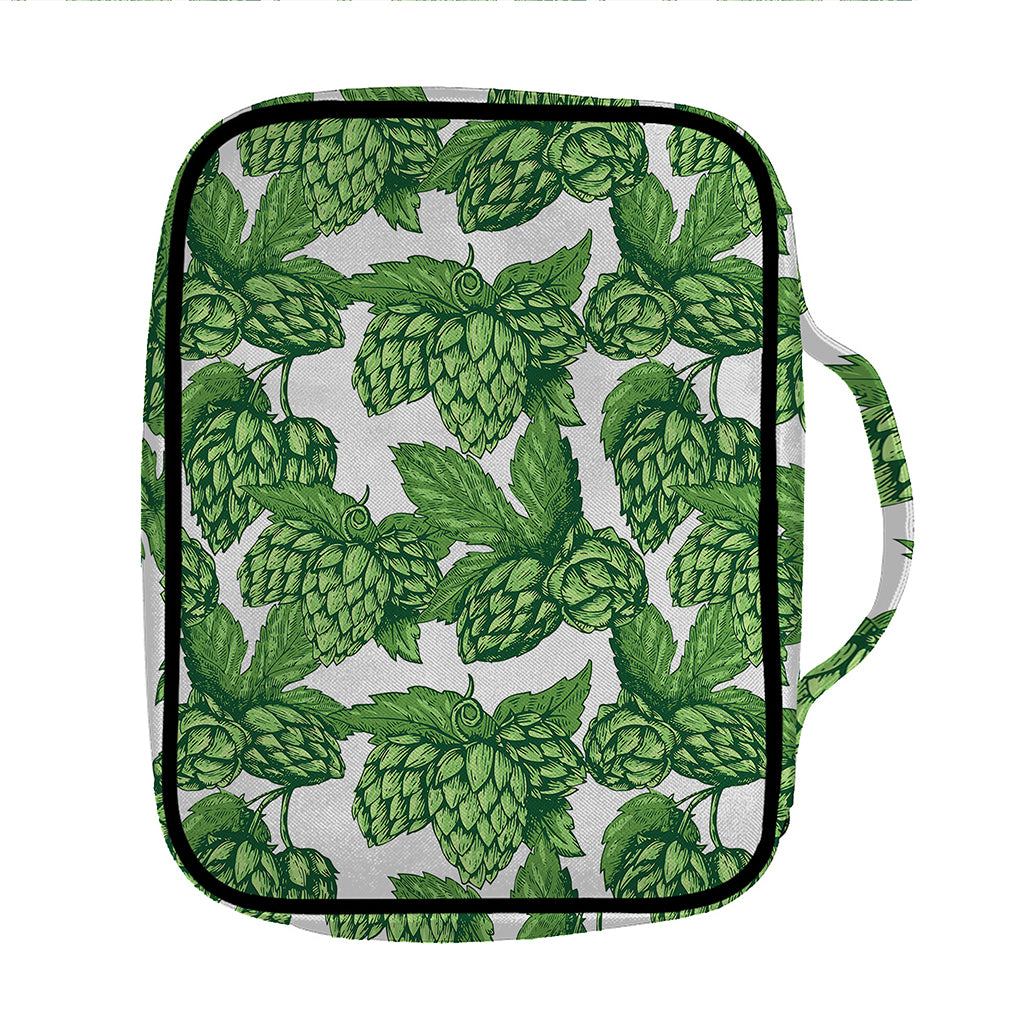 Vintage Hop Cone Pattern Print Front Pocket Bible Bag