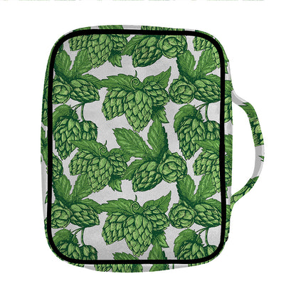 Vintage Hop Cone Pattern Print Front Pocket Bible Bag
