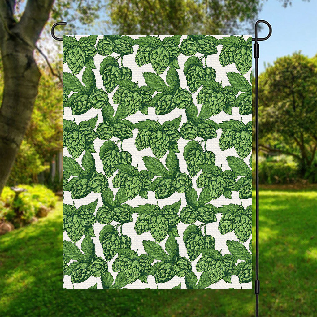 Vintage Hop Cone Pattern Print Garden Flag