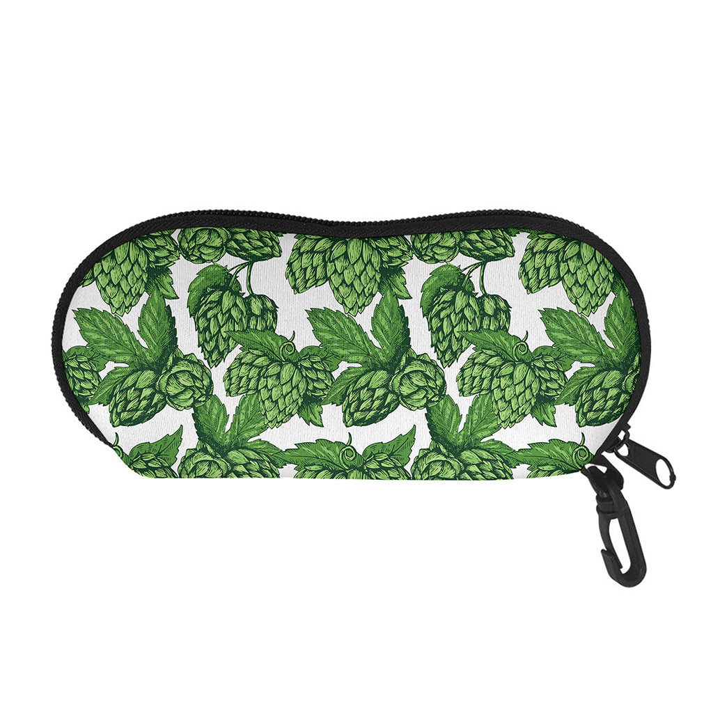 Vintage Hop Cone Pattern Print Glasses Case