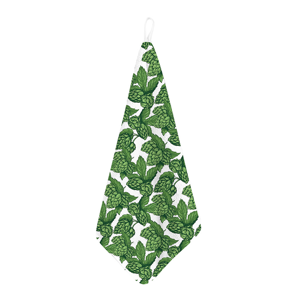Vintage Hop Cone Pattern Print Hand Towel