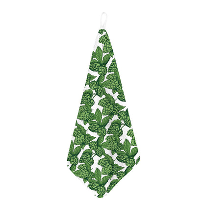 Vintage Hop Cone Pattern Print Hand Towel