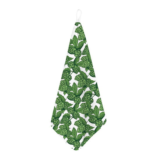 Vintage Hop Cone Pattern Print Hand Towel