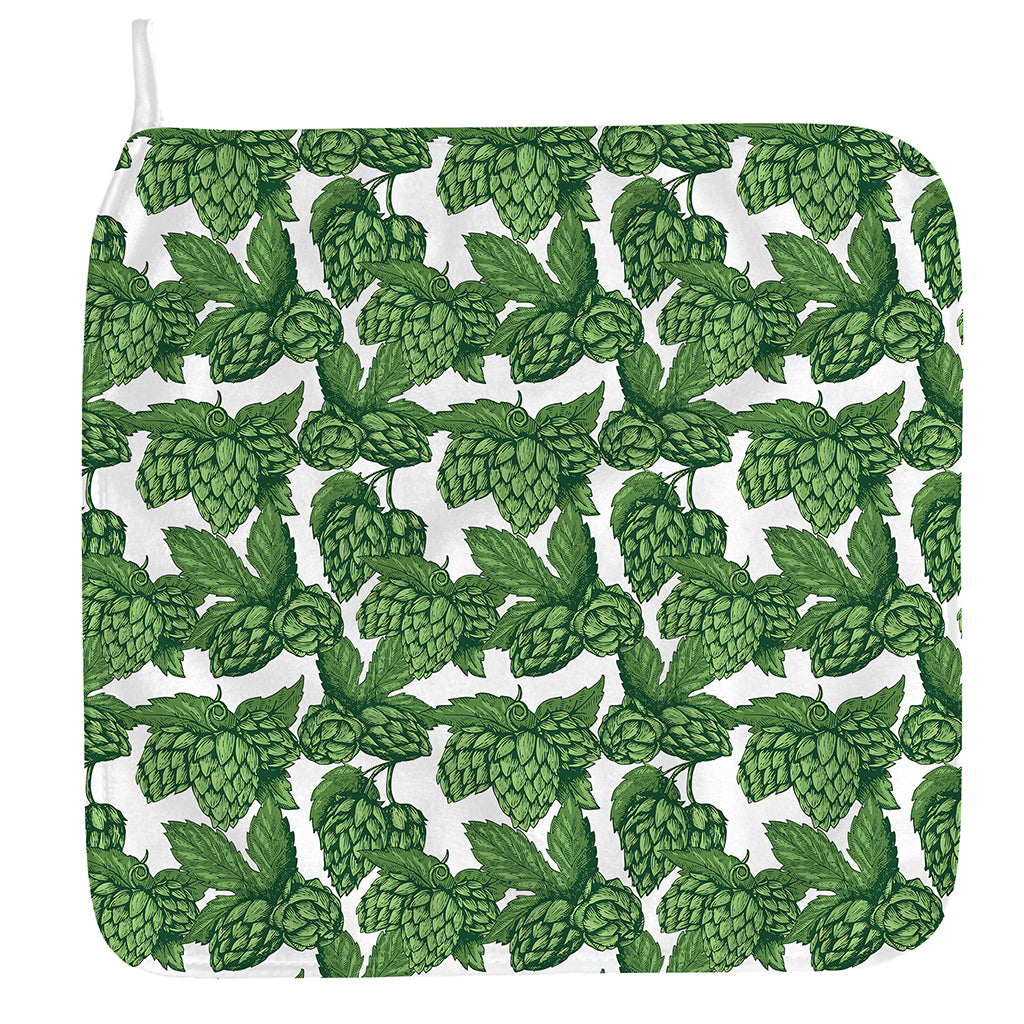 Vintage Hop Cone Pattern Print Hand Towel