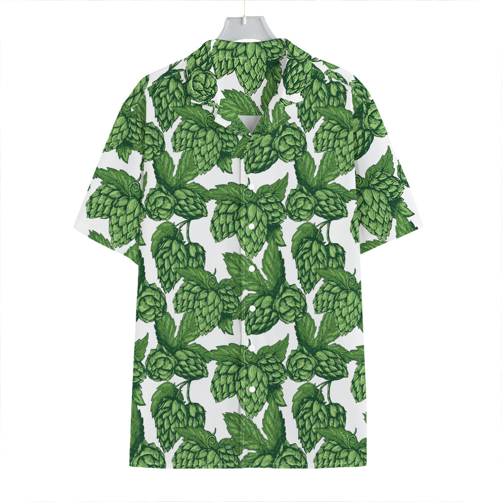 Vintage Hop Cone Pattern Print Hawaiian Shirt