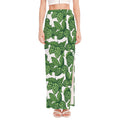 Vintage Hop Cone Pattern Print High Slit Maxi Skirt