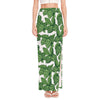 Vintage Hop Cone Pattern Print High Slit Maxi Skirt