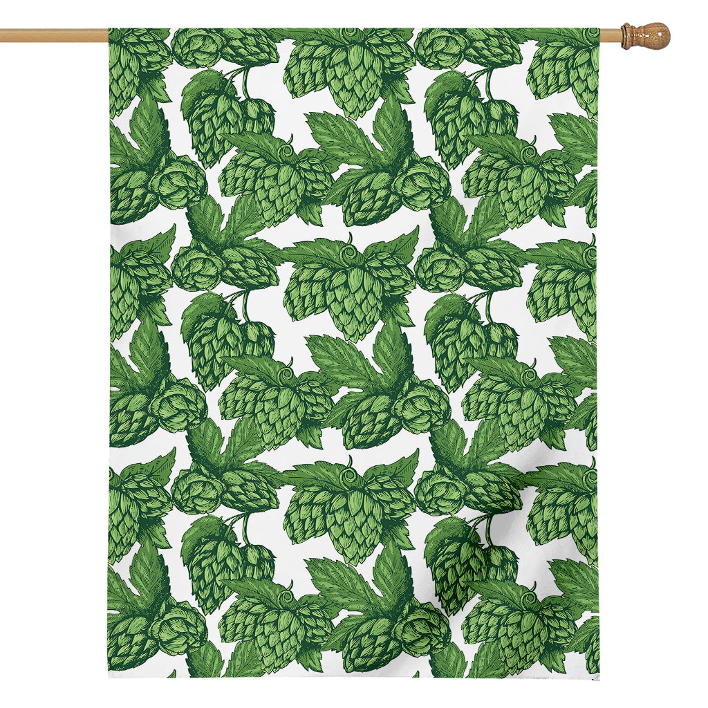 Vintage Hop Cone Pattern Print House Flag