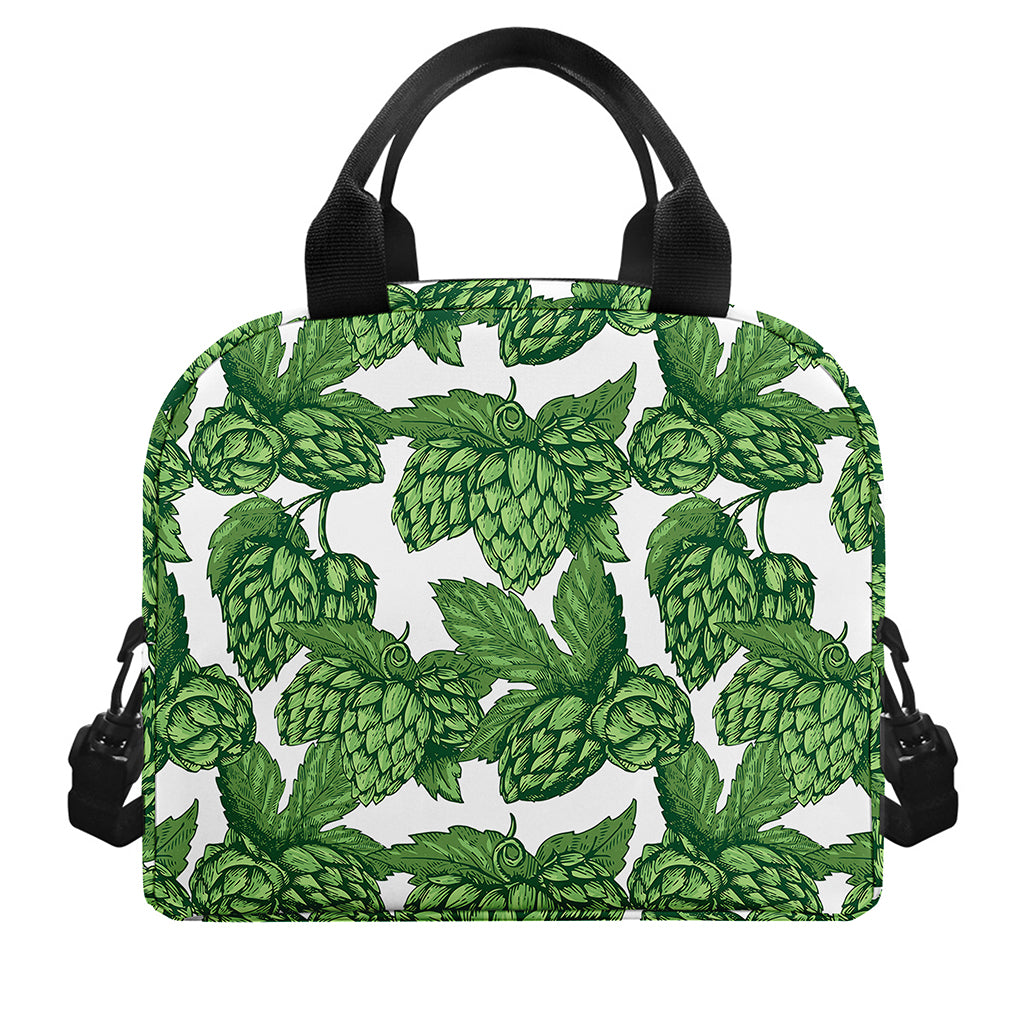Vintage Hop Cone Pattern Print Insulated Lunch Bag