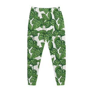 Vintage Hop Cone Pattern Print Jogger Pants