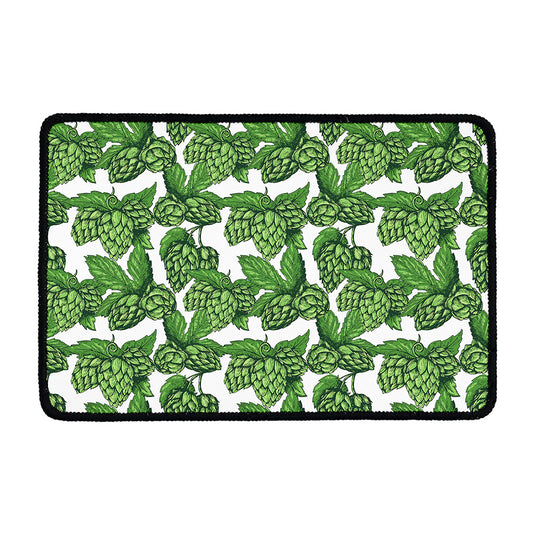 Vintage Hop Cone Pattern Print Kitchen Mat