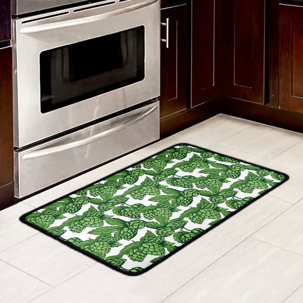 Vintage Hop Cone Pattern Print Kitchen Mat
