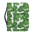 Vintage Hop Cone Pattern Print Leather Bible Cover