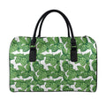 Vintage Hop Cone Pattern Print Leather Duffel Bag