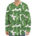 Vintage Hop Cone Pattern Print Long Sleeve Baseball Jersey