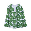 Vintage Hop Cone Pattern Print Long Sleeve Short Coat