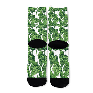 Vintage Hop Cone Pattern Print Long Socks