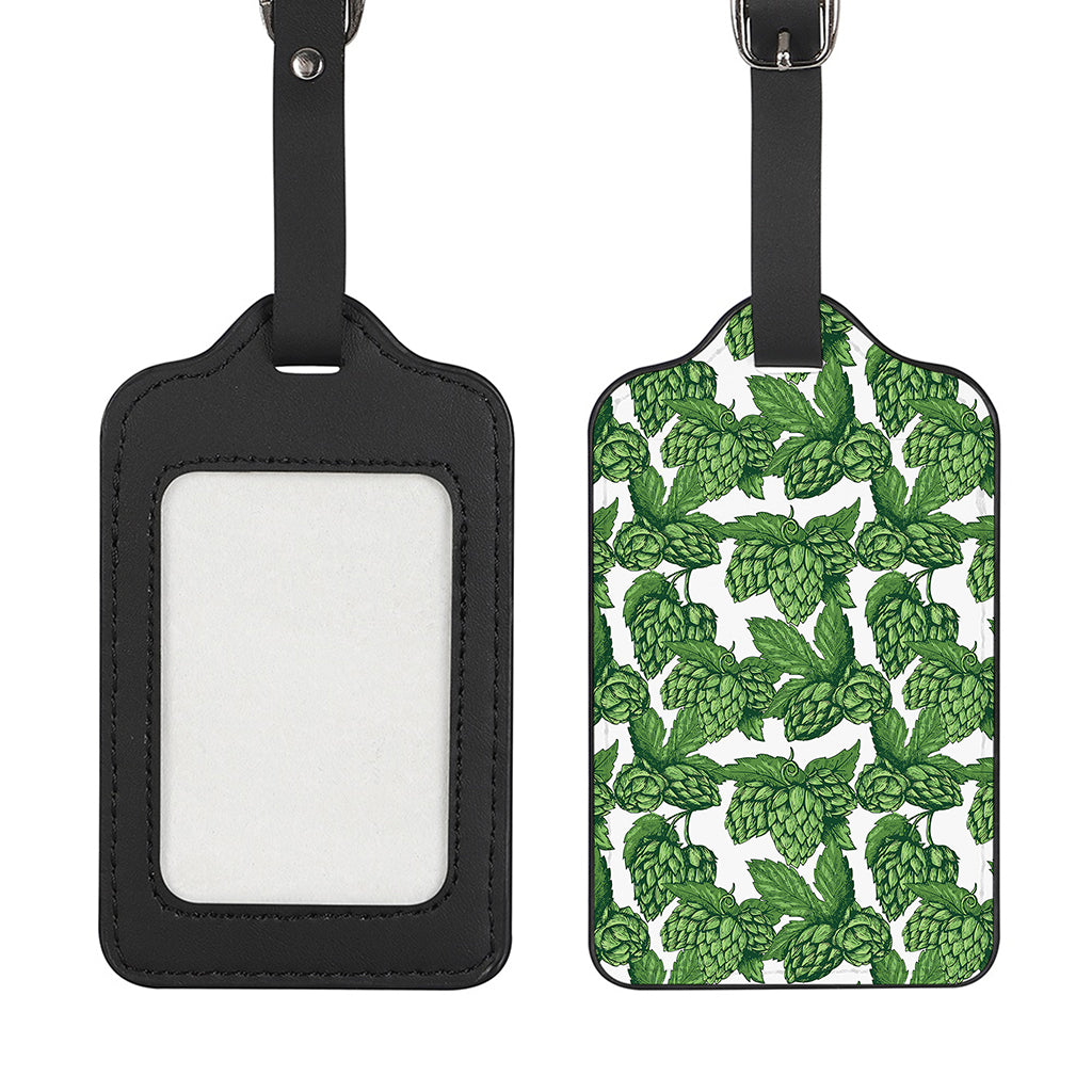 Vintage Hop Cone Pattern Print Luggage Tag