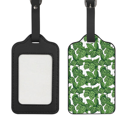 Vintage Hop Cone Pattern Print Luggage Tag