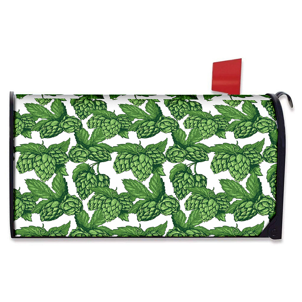 Vintage Hop Cone Pattern Print Mailbox Cover